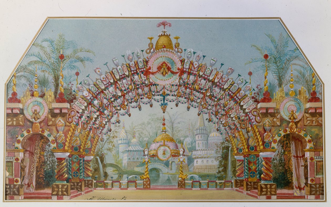 Scenedesign for balletten Nøtteknekkeren av P. Tchaykovsky, 1892 av Konstantin Matveevich Ivanov