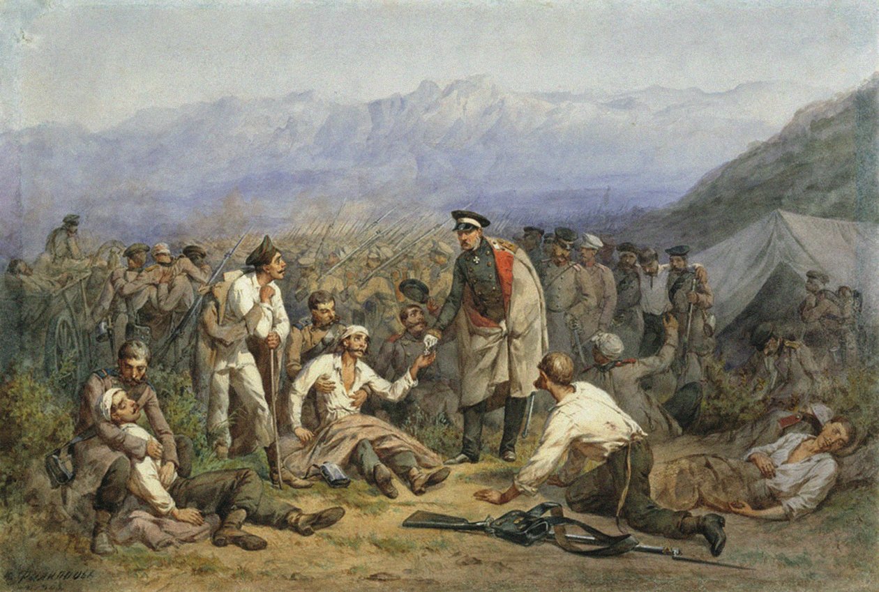 Etter slaget. Scene fra Krim-krigen av Konstantin Nikolaevich Filippov