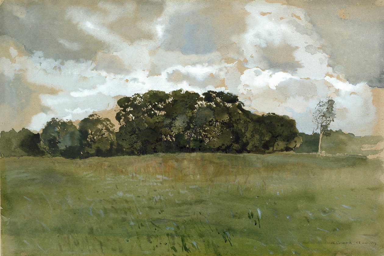 Landskap med grå skyer, 1897 av Konstantin Somov