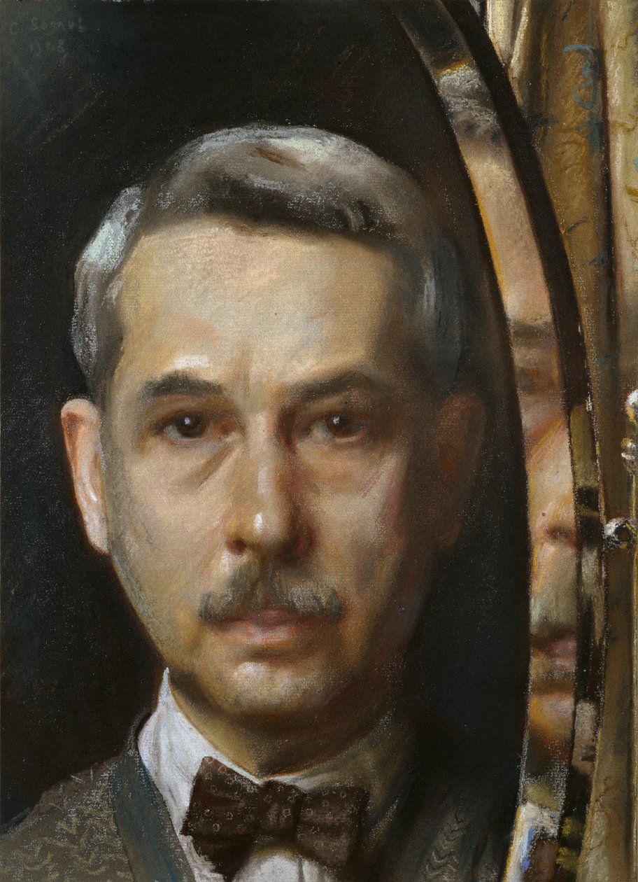 Selvportrett i et speil, 1928 av Konstantin Somov