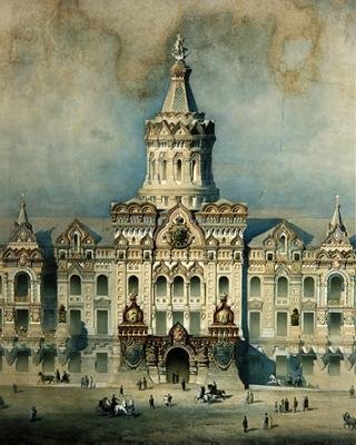 Detalj fra et design for Moscow City Duma av Konstantin Tersky