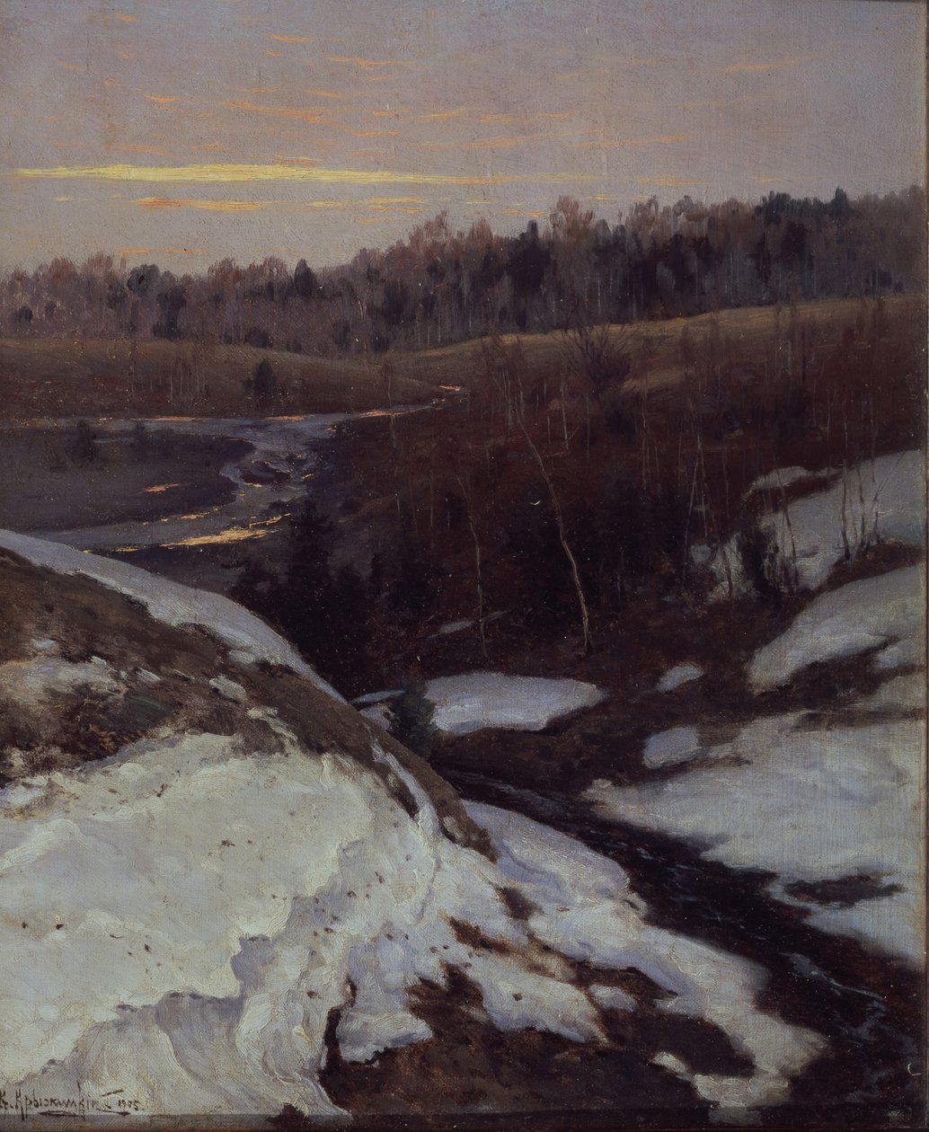 Tidlig vår, 1905 av Konstantin Yakovlevich Kryzhitsky
