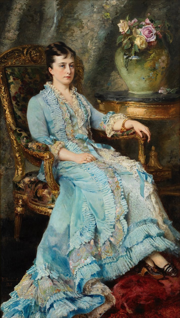 Portrett av prinsesse Ekaterina Mikhailovna Dolgorukova 1847-1922, 1880. av Konstantin Yegorovich Makovsky
