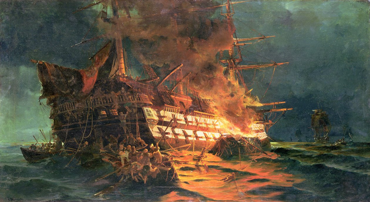 Tapet av Ajax, utenfor Cape Janissary av Konstantinos or Constantin Bolanachi