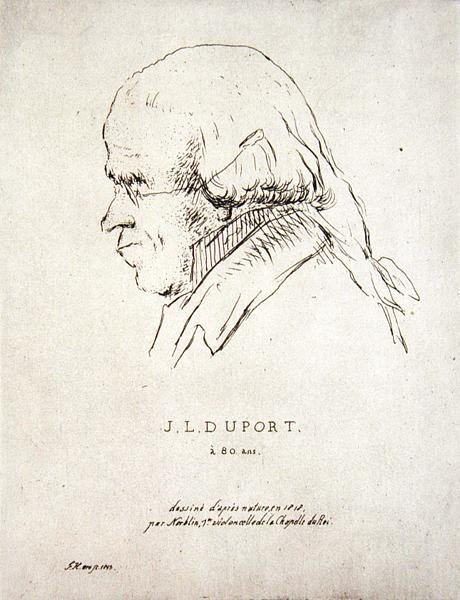Jean-Louis Duport på 80 år (1749-1819) (radering) av Korblin (after)