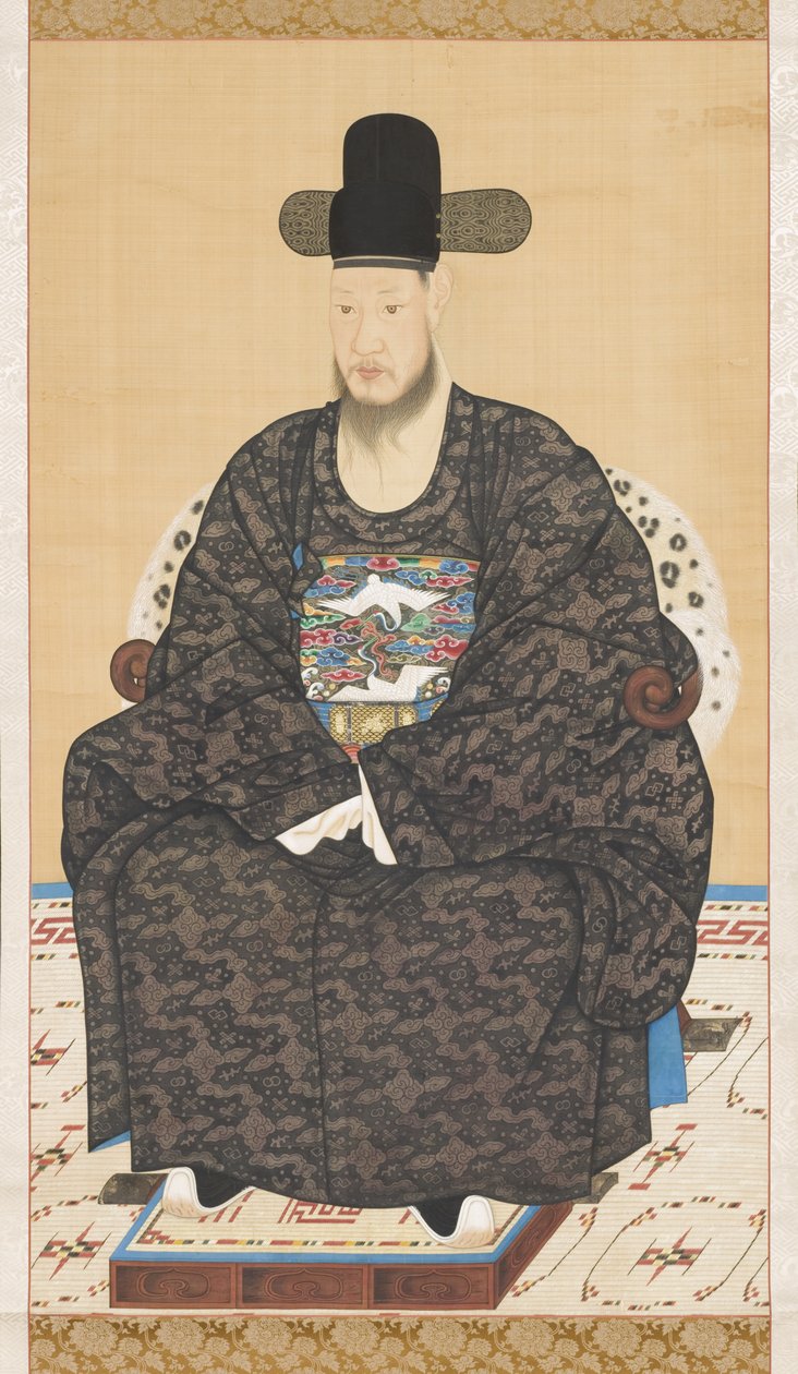 Portrett av lærd-offisiell kappe, 1800-tallet (hengende rulle, blekk og farge på silke) av Korean School