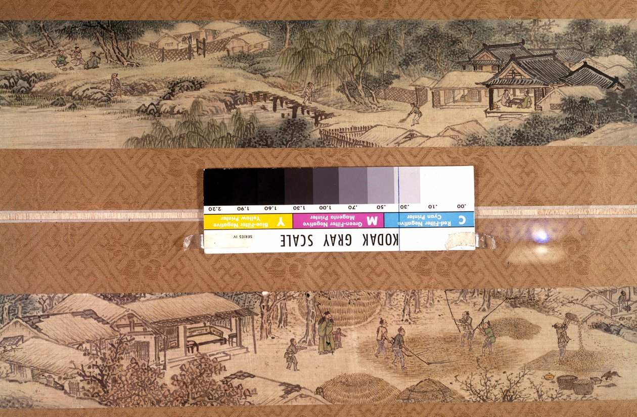 Art Coreen: landskap av de fire årstidene tilskrevet Kim Tu Ryang (Tu-Ryang) (1686-1764) av Korean School