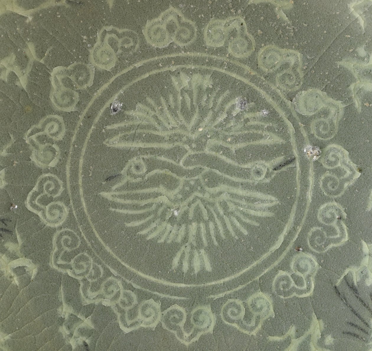 Skål med traner og skyer, ca.1150-1200 av Korean School