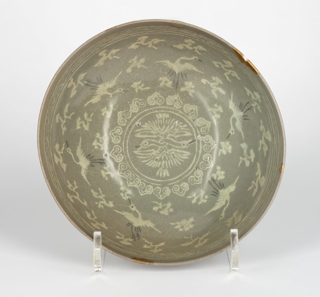 Skål med traner og skyer, ca.1150-1200 av Korean School