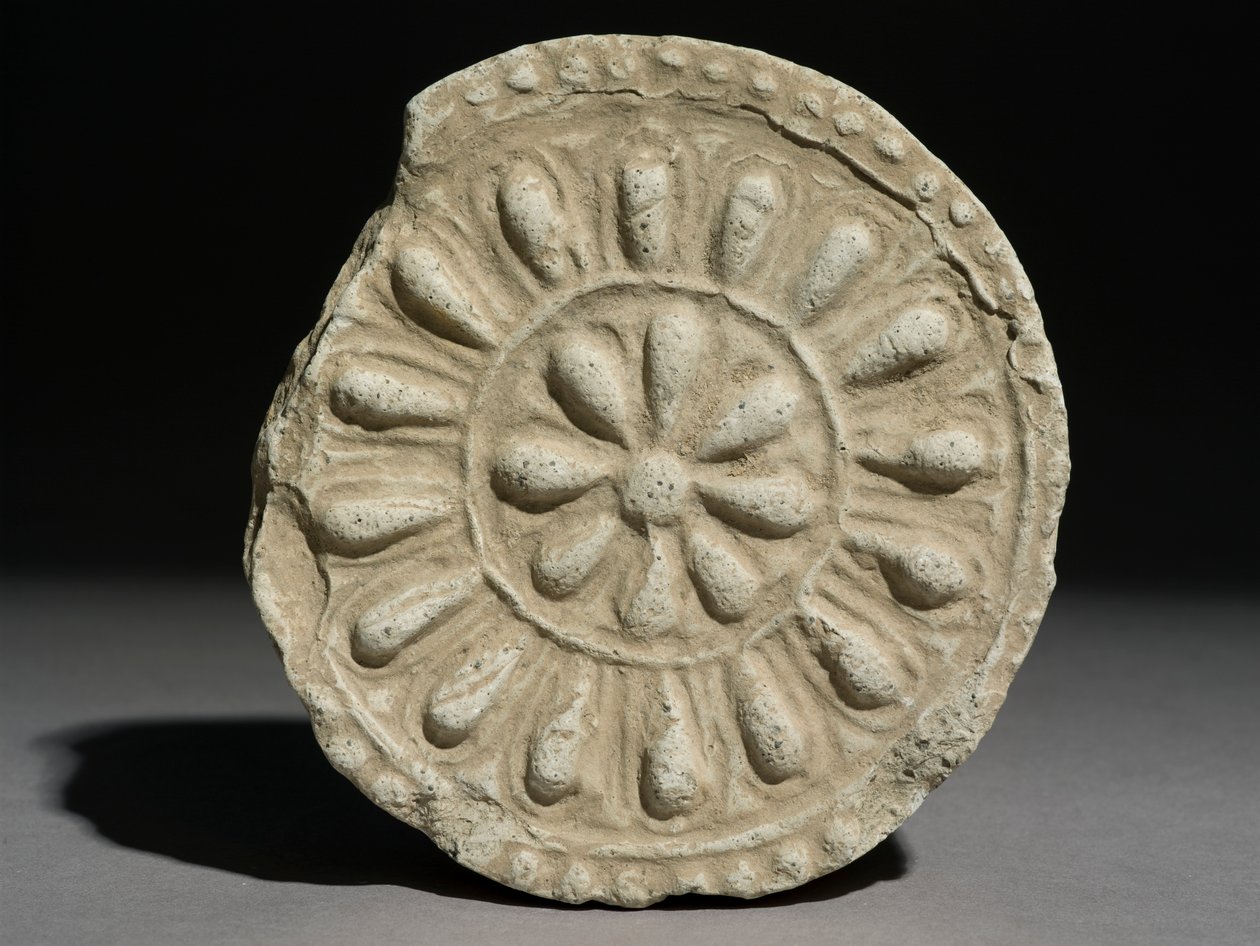Sirkulær tak-endeplate, United Silla Period (keramikk) av Korean School