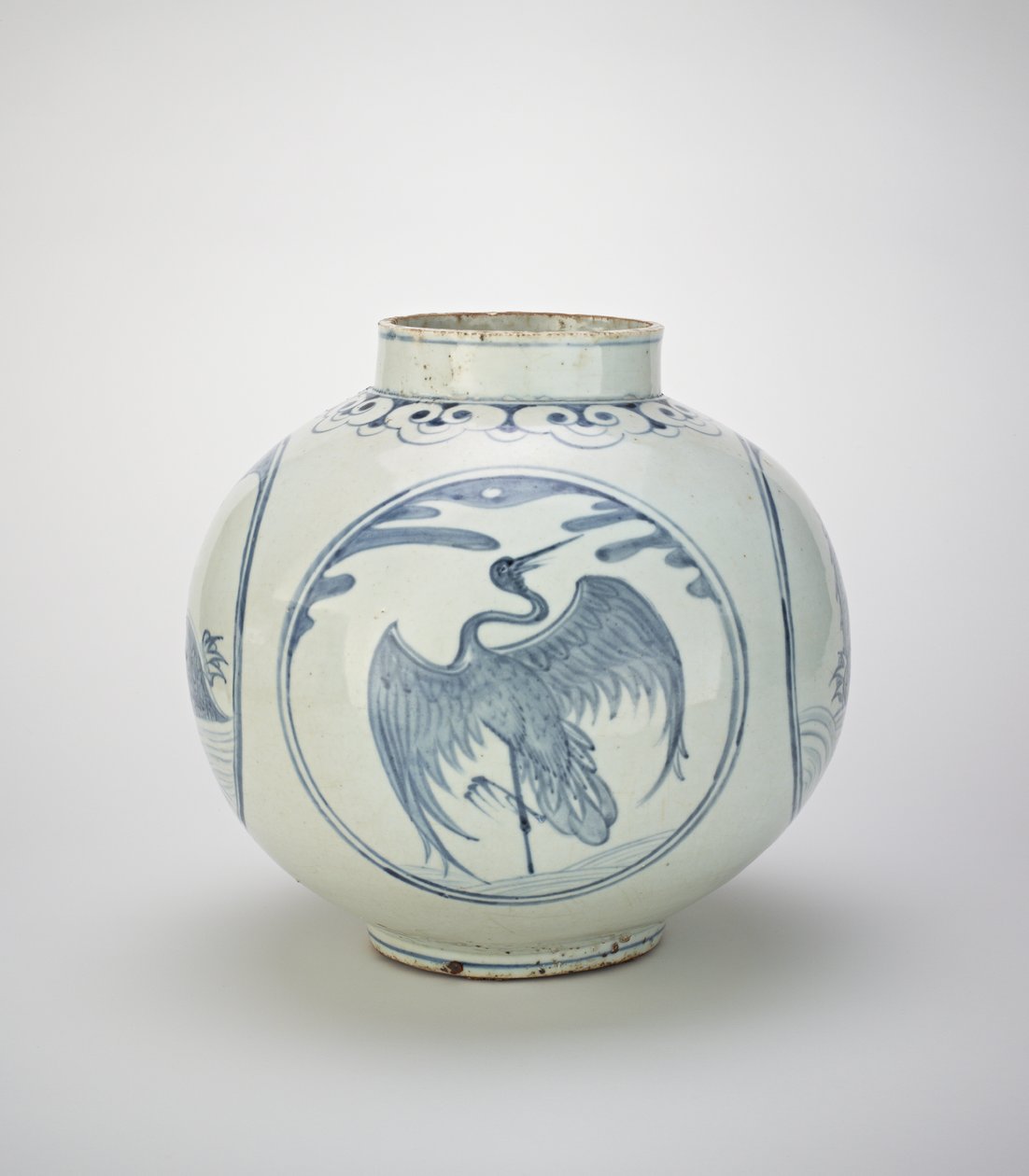 Krukke med design av skilpadder og traner, 1800-tallet av Korean School