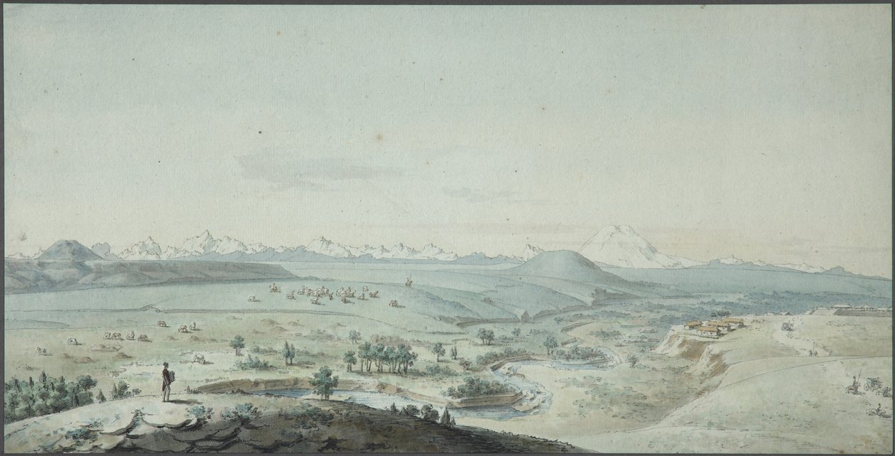 Utsikt over Konstantinogorsk festning fra fjellet Mashuk, 1805 av Korneev