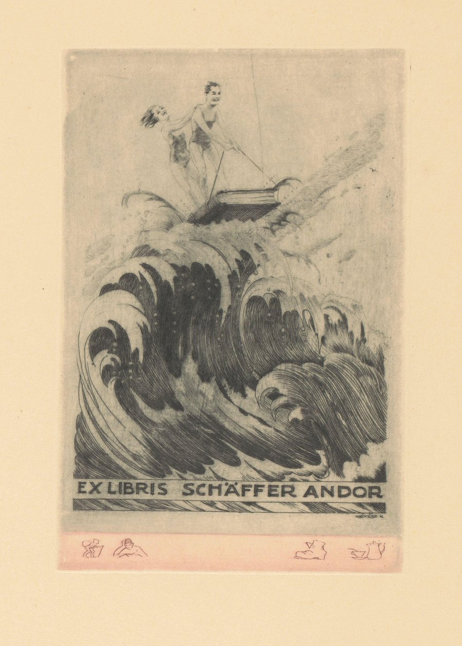 Ex libris av Andor Schäffer Ex libris Schäffer Andor (tittel på objekt) av Kornél Révész