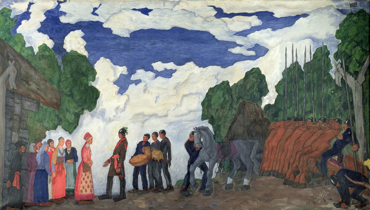 Ekteskapsforslag til Kalev (tempera på lerret) av Kristjan Raud