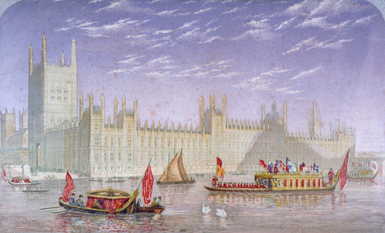 The Palace of Westminster, London, c1850 av Kronheim and Co