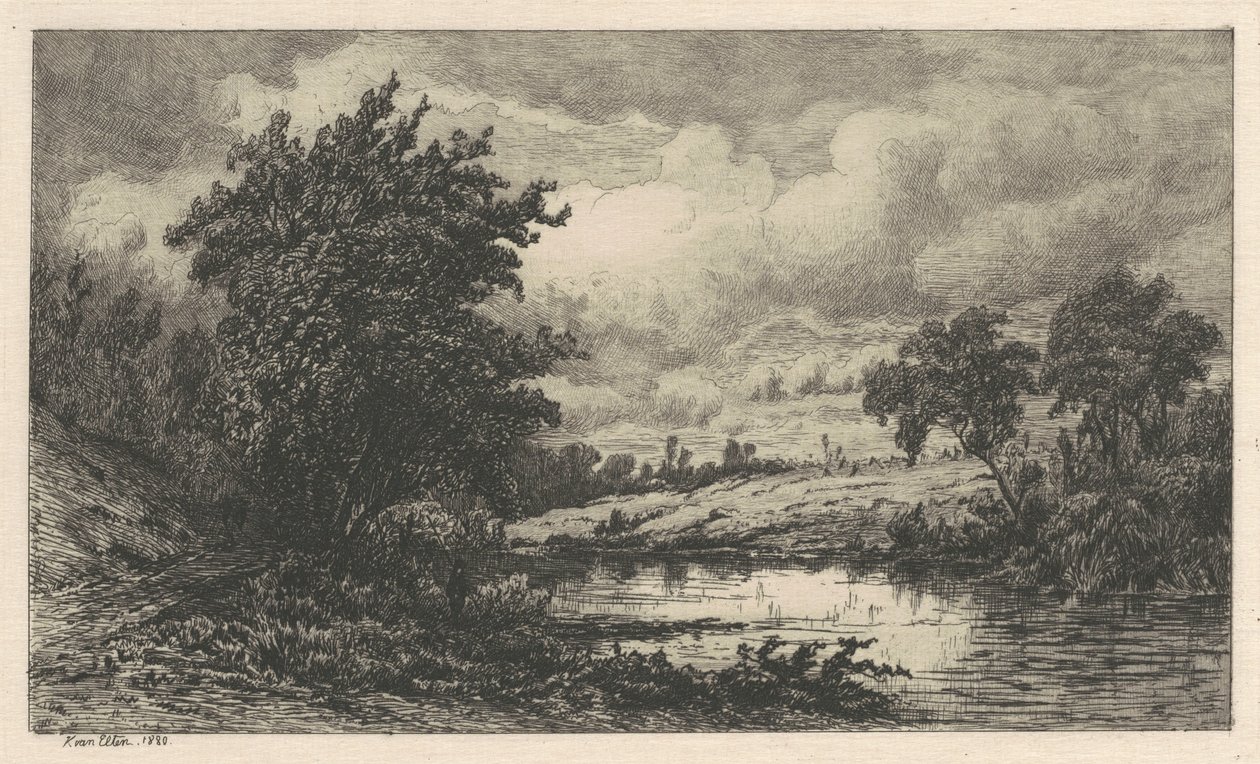 Ved Shepang River, Connecticut av Kruseman Van Elten