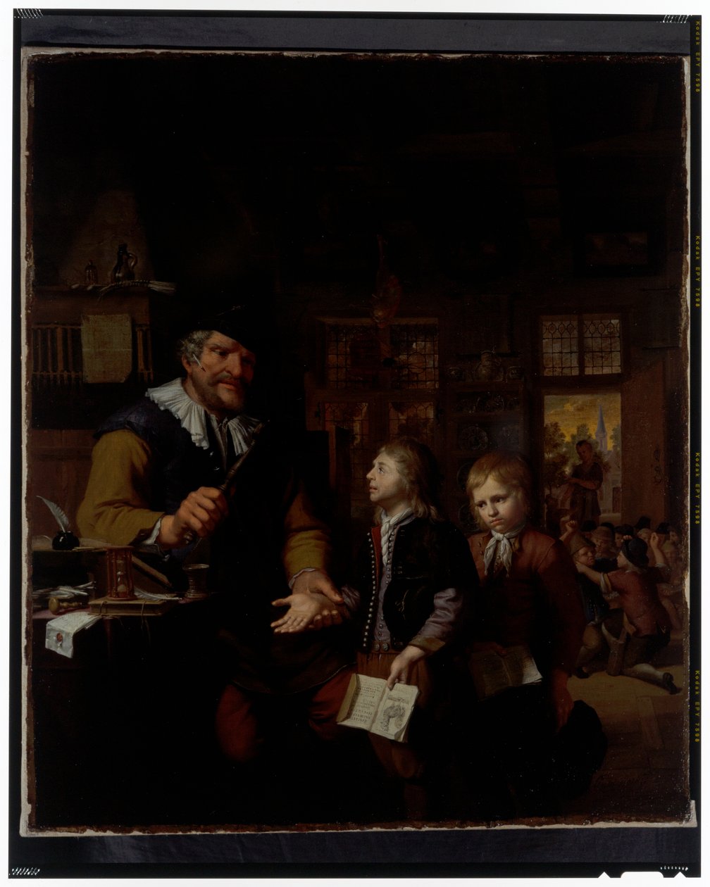 En skolemester som refser to gutter av Krzyztof (1659 1729) Lubieniecki