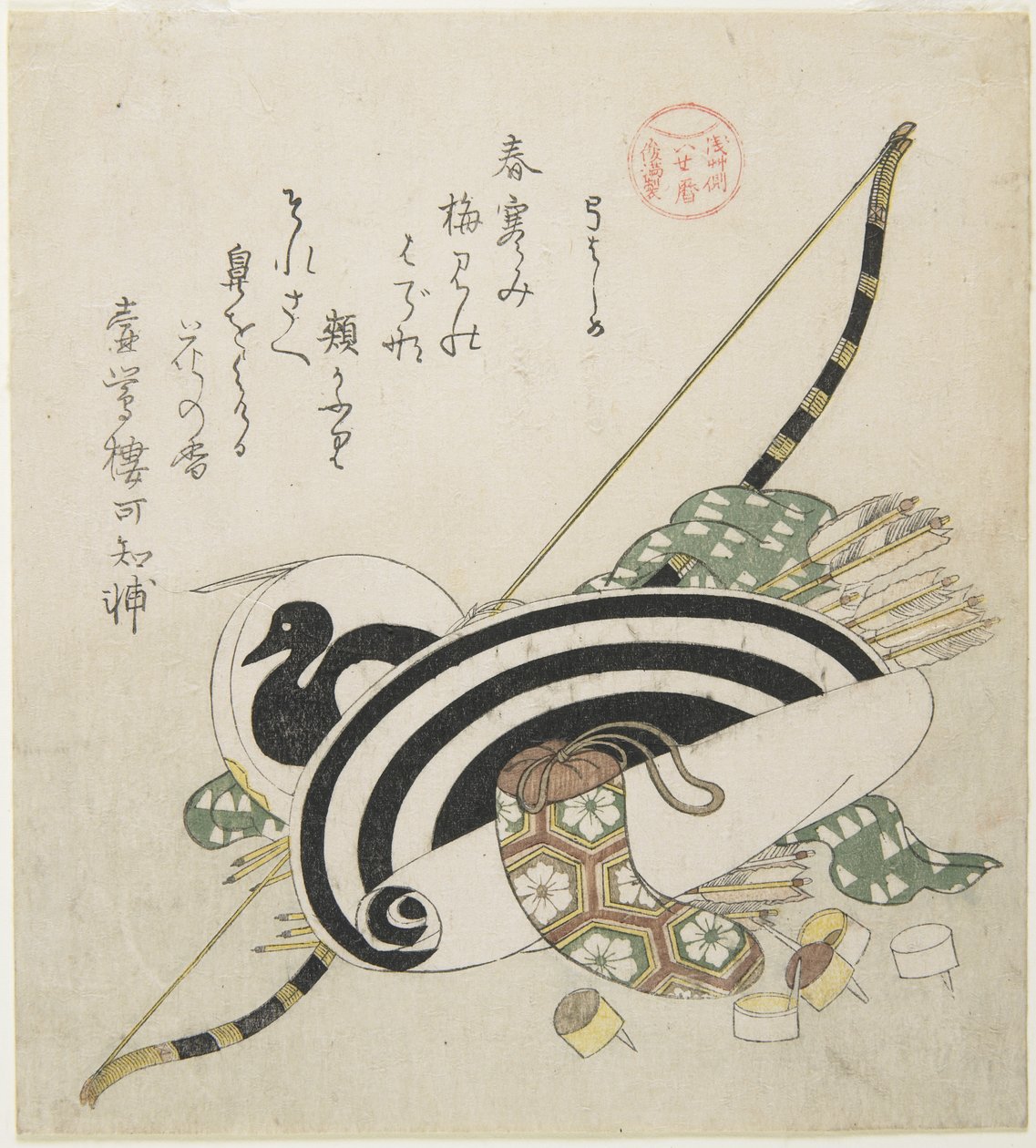 Å trekke en bue, ca. 1815 av Kubo Shunman