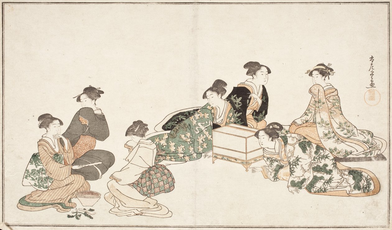 Bilde fra poesi-albumet «Haru no iro» av Kubo Shunman