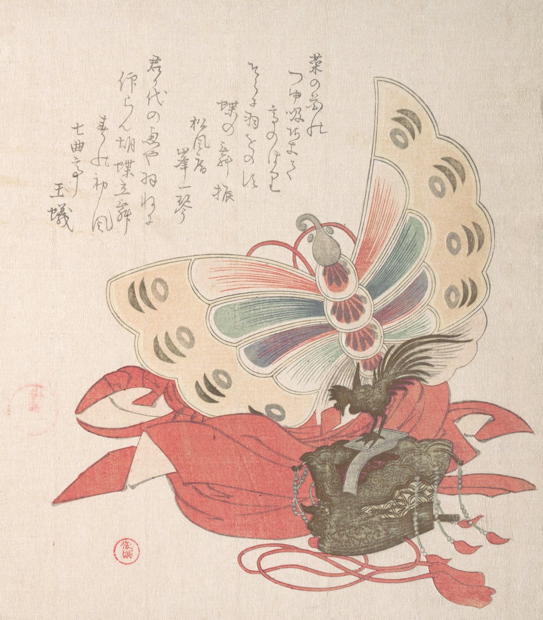 Spring Rain Collection Harusame shu, vol. 2: Kostyme til sommerfugldansen Kocho nr ..., 1810-tallet. av Kubo Shunman