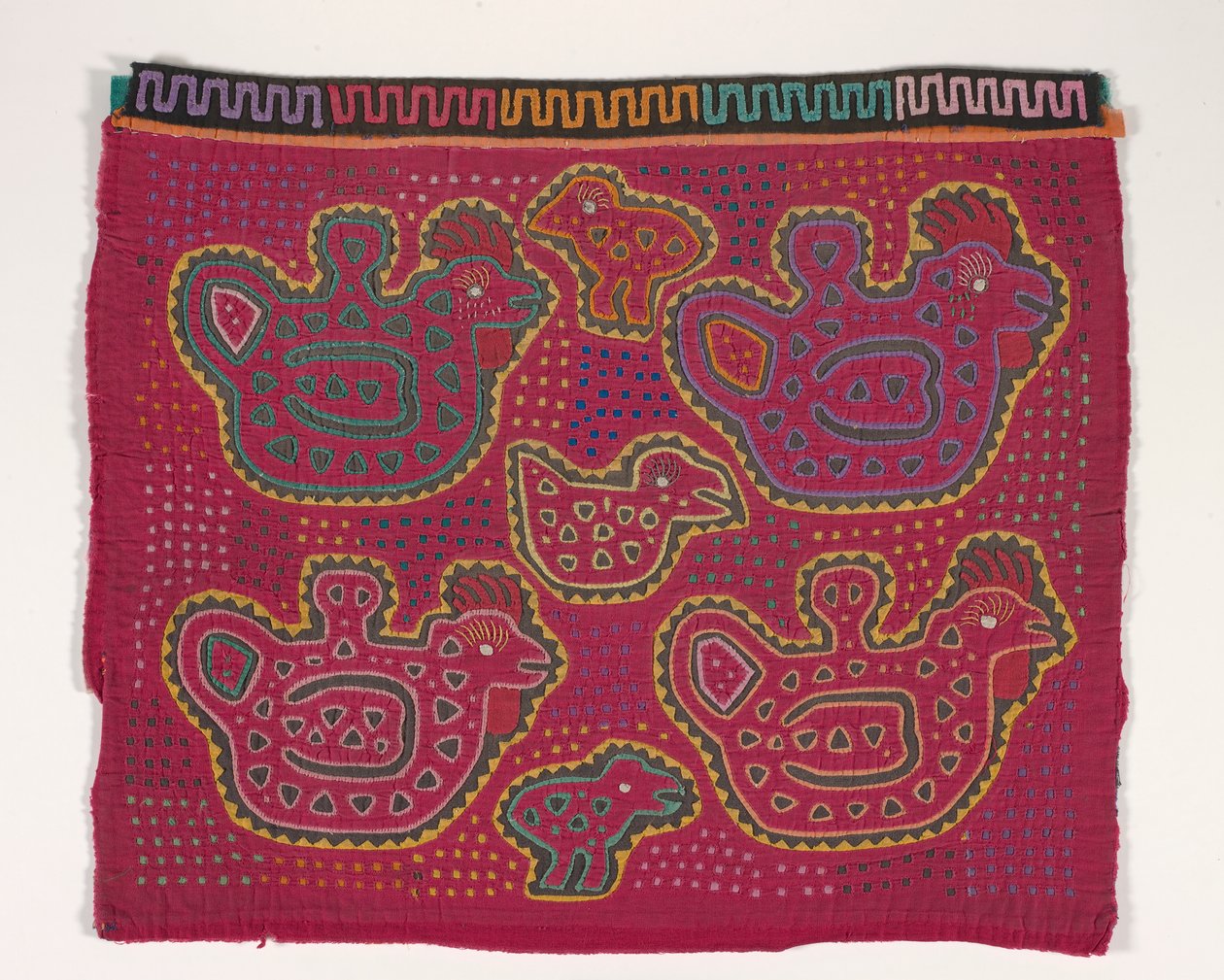 Skjortepanel (mola) (påført bomull) av Kuna Indian Culture