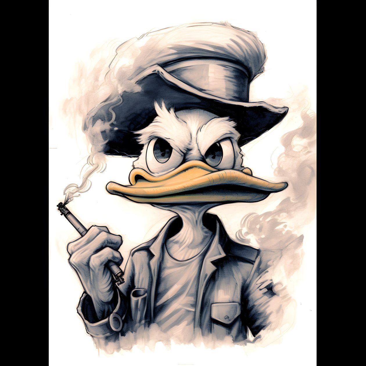 Scrooge McDuck, røyker en stor marihuana joint 2 av Kurt Heppke