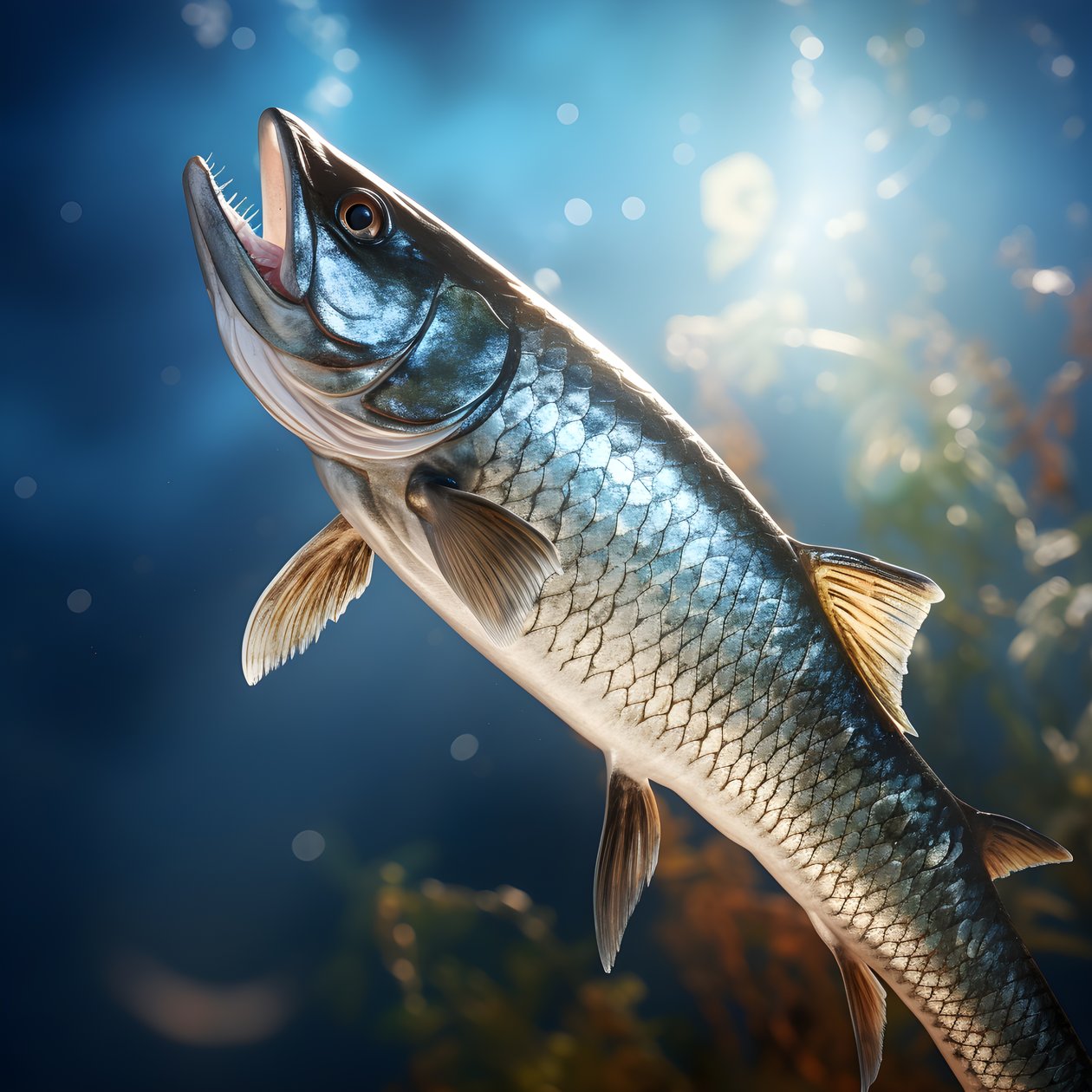 En snoek, en type fisk, ble fanget på en fiskesnøre 2 av Kurt Heppke