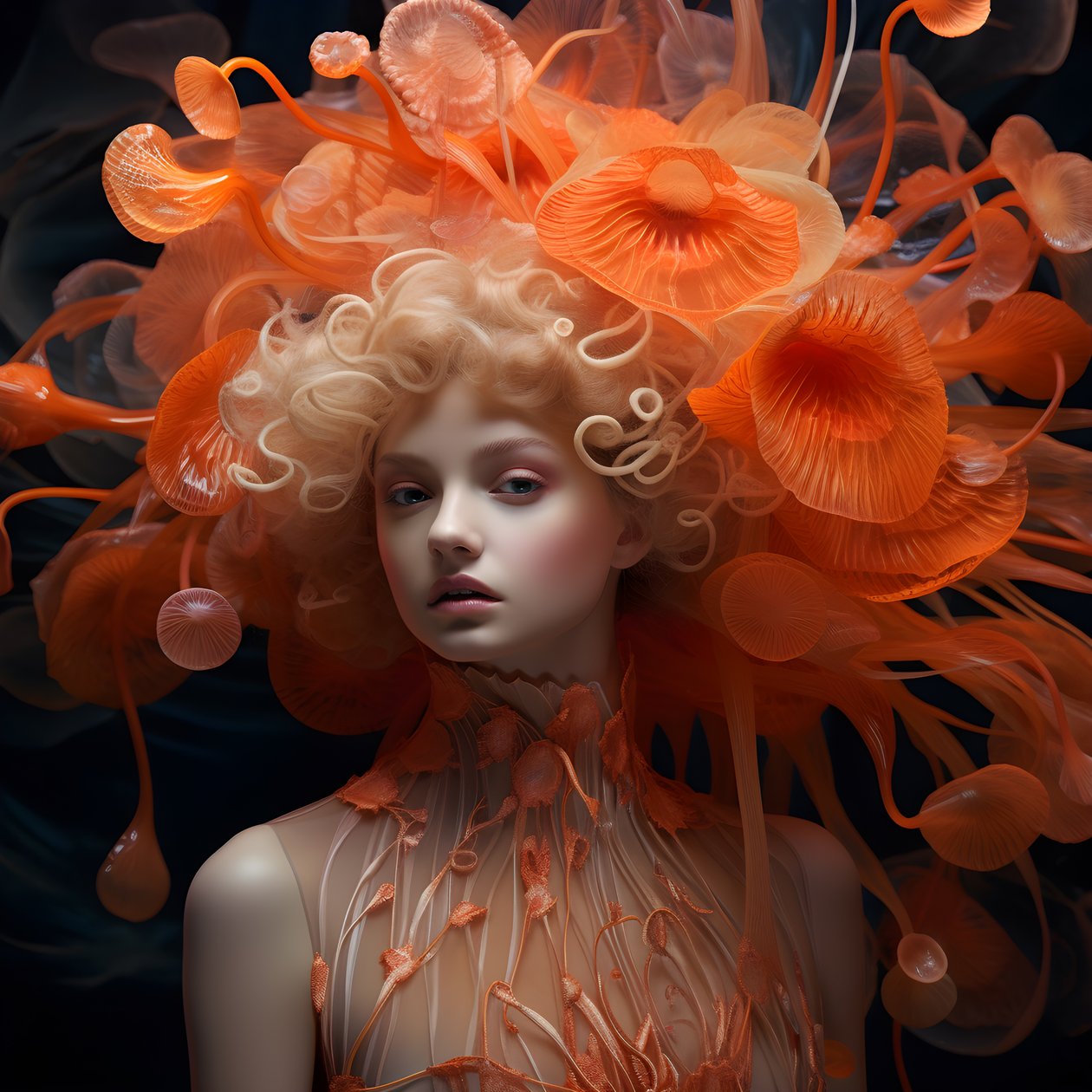 Et nært portrett av den vakre undervanns Actinia Sea Anemones Flower Goddess 1 av Kurt Heppke