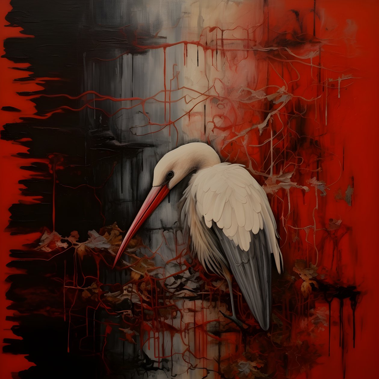 Kvinne og stork 2 av Kurt Heppke