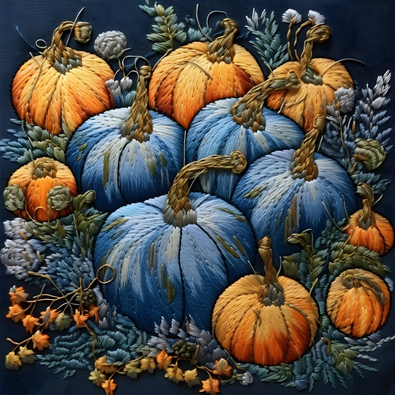 Stickereikuerbisse i Blautoenen 3 av Kurt Heppke