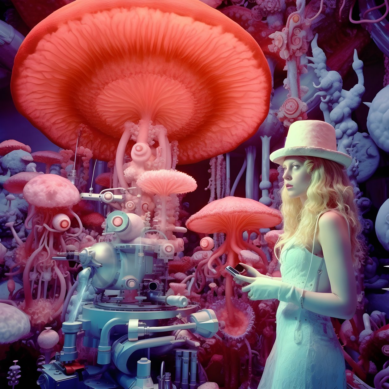 Superoppløsningselektronmikroskop skudd av kvinne i kunstnerisk stil av David LaChapelle 4 av Kurt Heppke