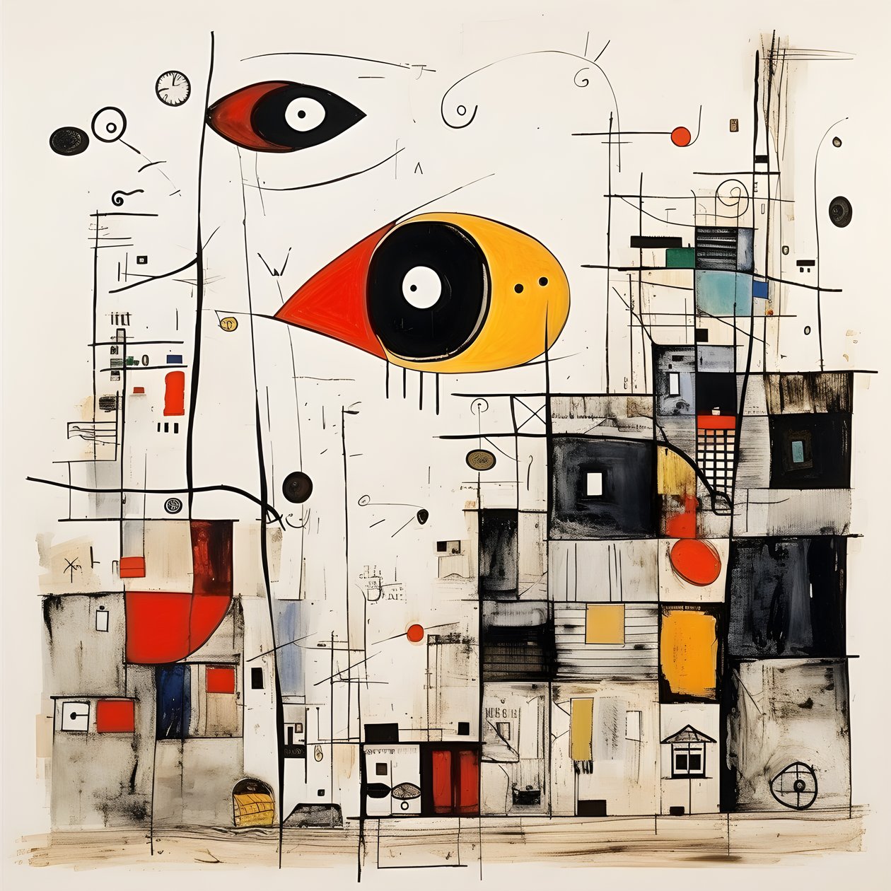 Surrealistiske illustrasjoner av Joan Miró. 3 av Kurt Heppke