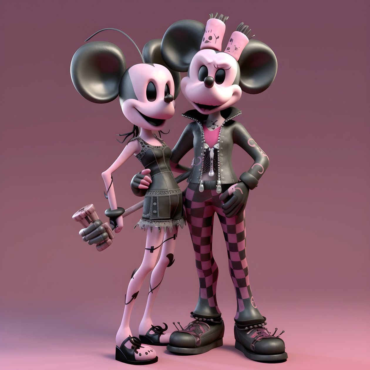 mareritt før jul punk rosa minnie og mickey mouse 1 av Kurt Heppke