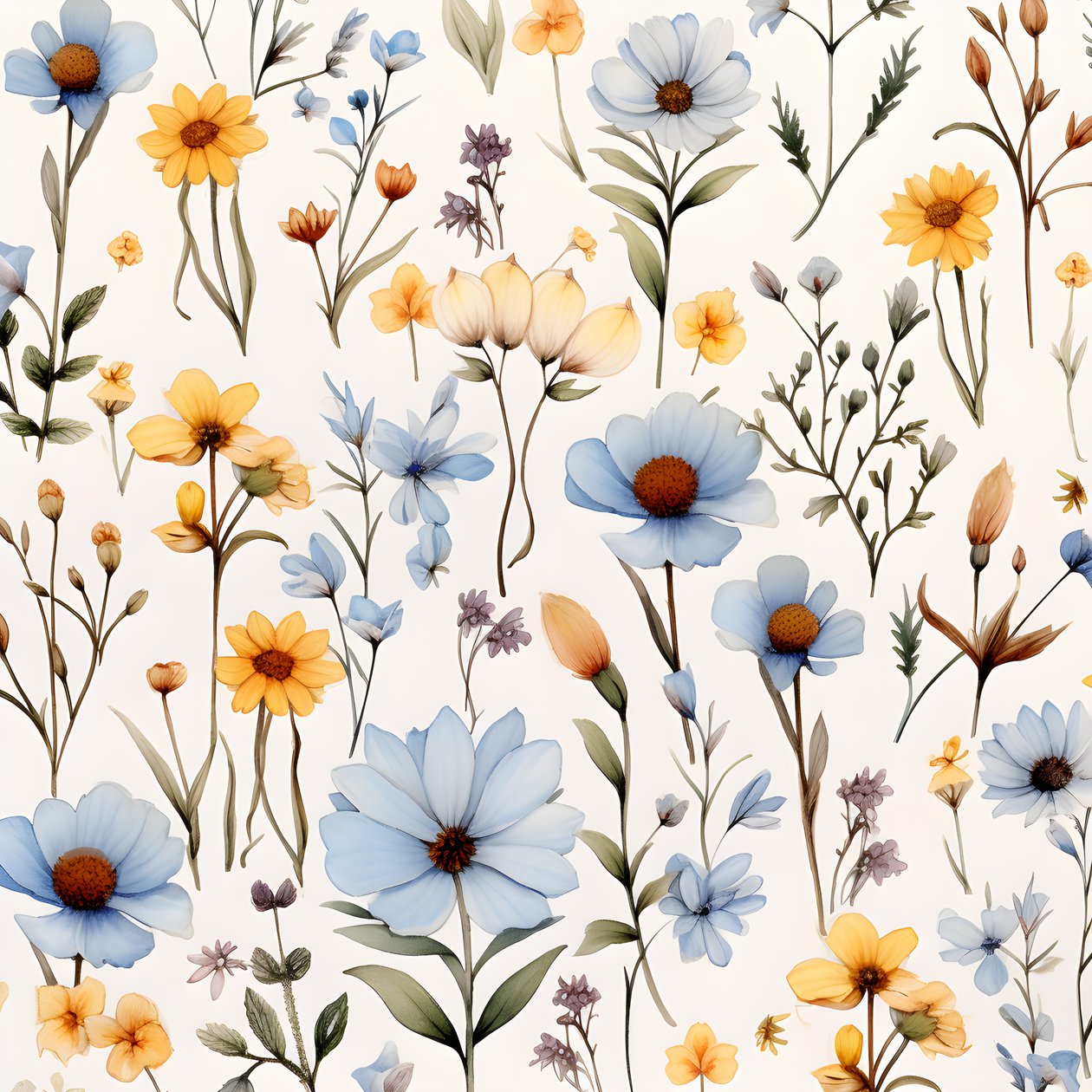 aquarell boho floral wildflowers 2 av Kurt Heppke