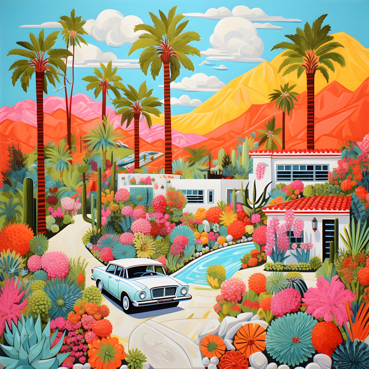 detaljert illustrasjon av Palm Springs 1 av Kurt Heppke