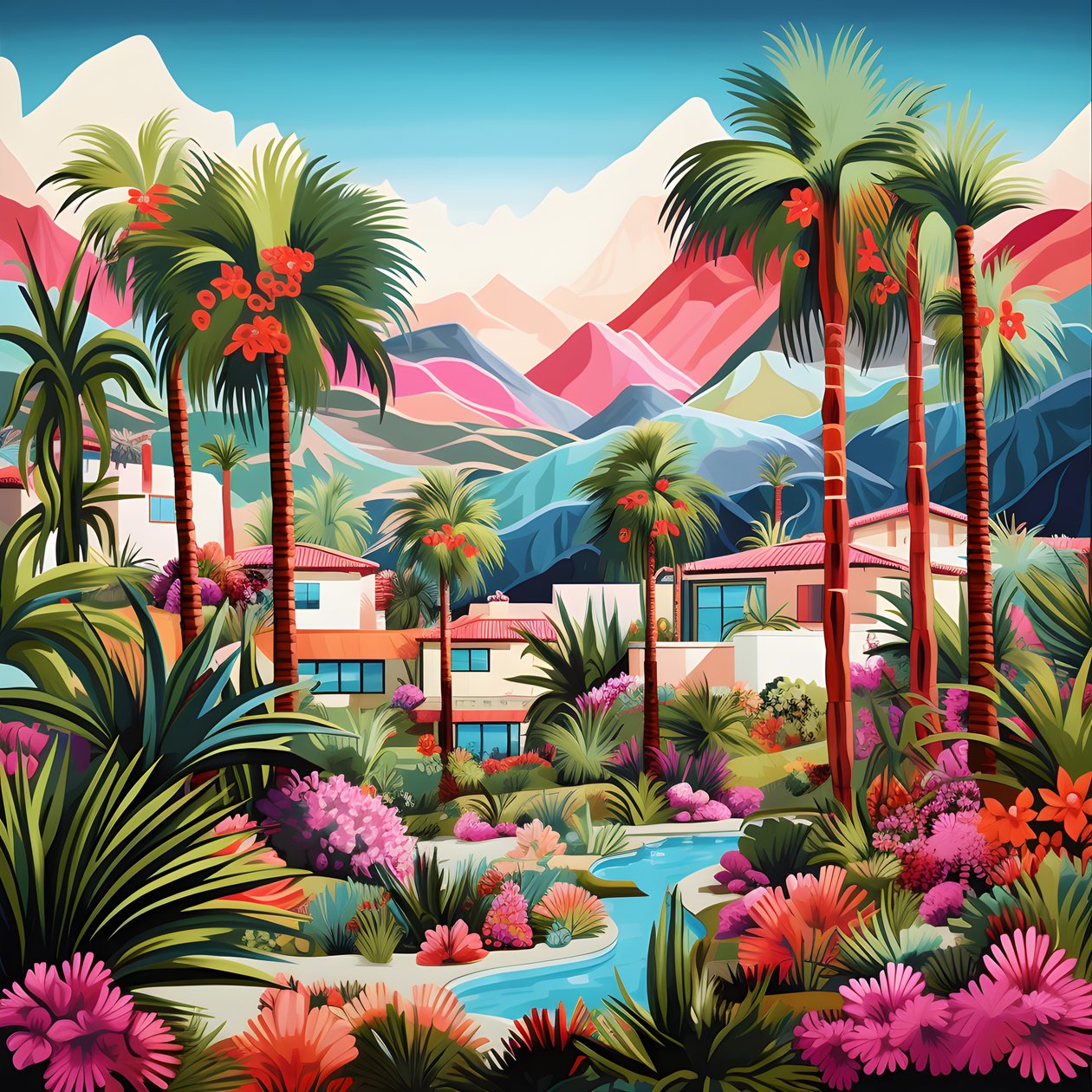 detaljert illustrasjon av Palm Springs 3 av Kurt Heppke