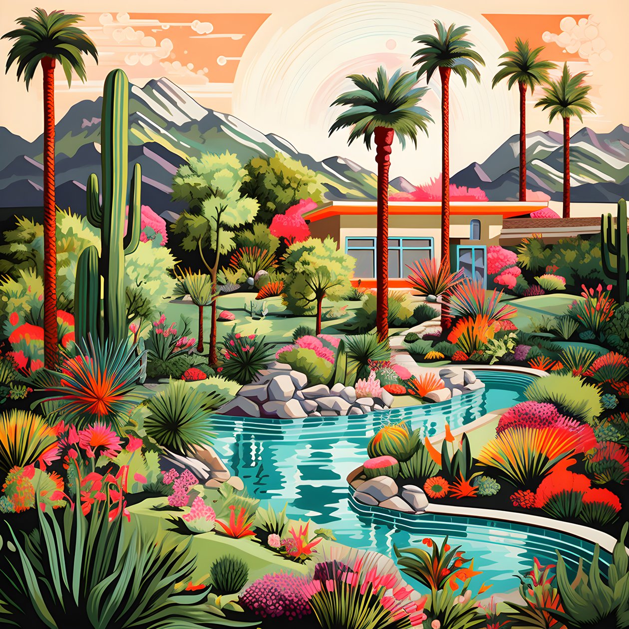 detaljert illustrasjon av Palm Springs 4 av Kurt Heppke
