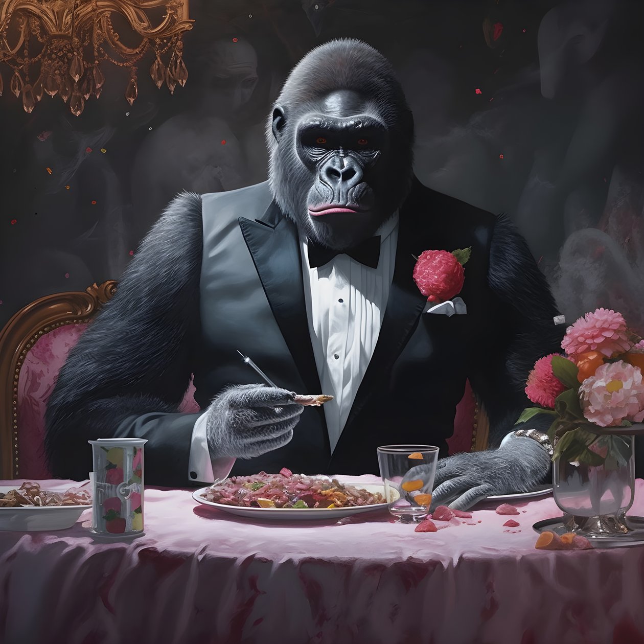 en gorilla som spiser 4 av Kurt Heppke