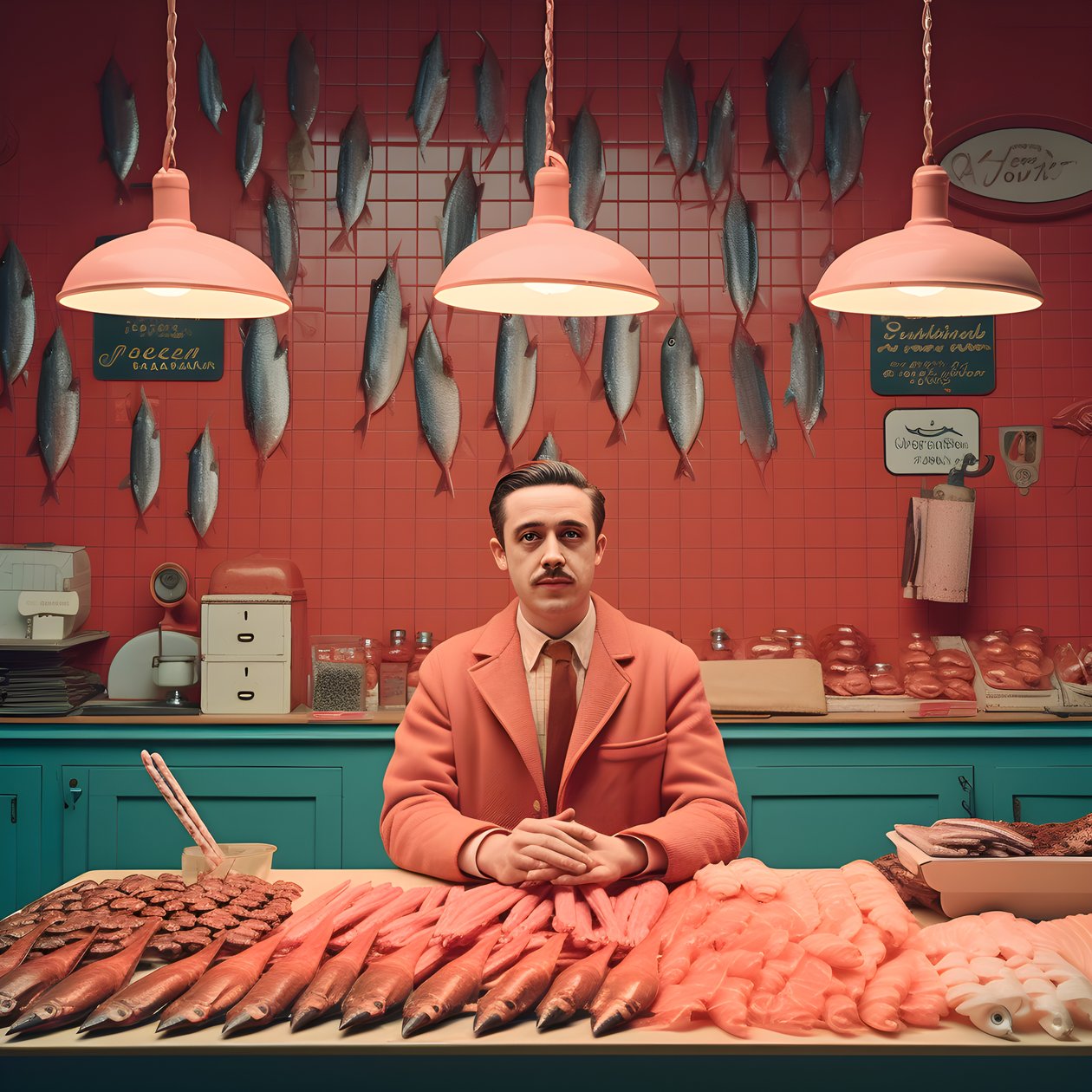 et surrealistisk bilde av en polsk fiskehandler fra 1950-tallet 2 av Kurt Heppke