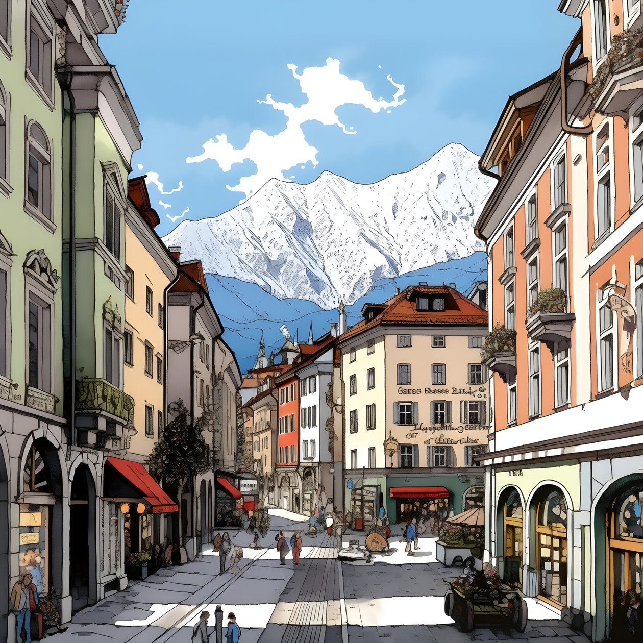 Innsbruck, tegneserie 1 av Kurt Heppke