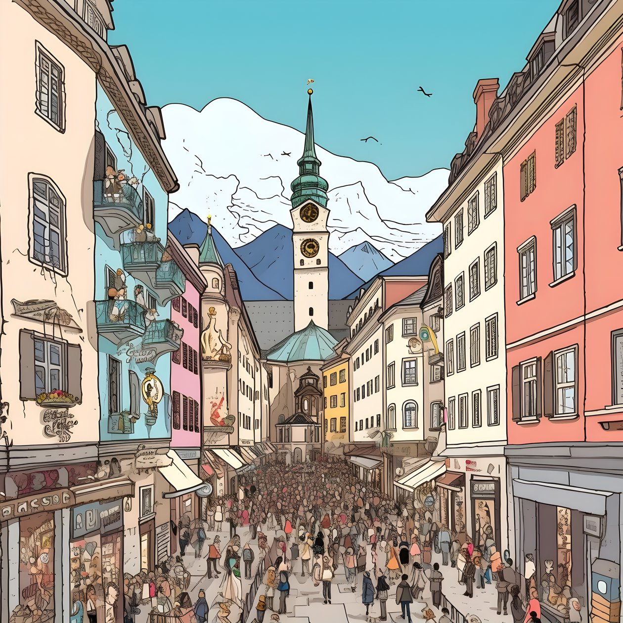 Innsbruck, tegneserie 2 av Kurt Heppke