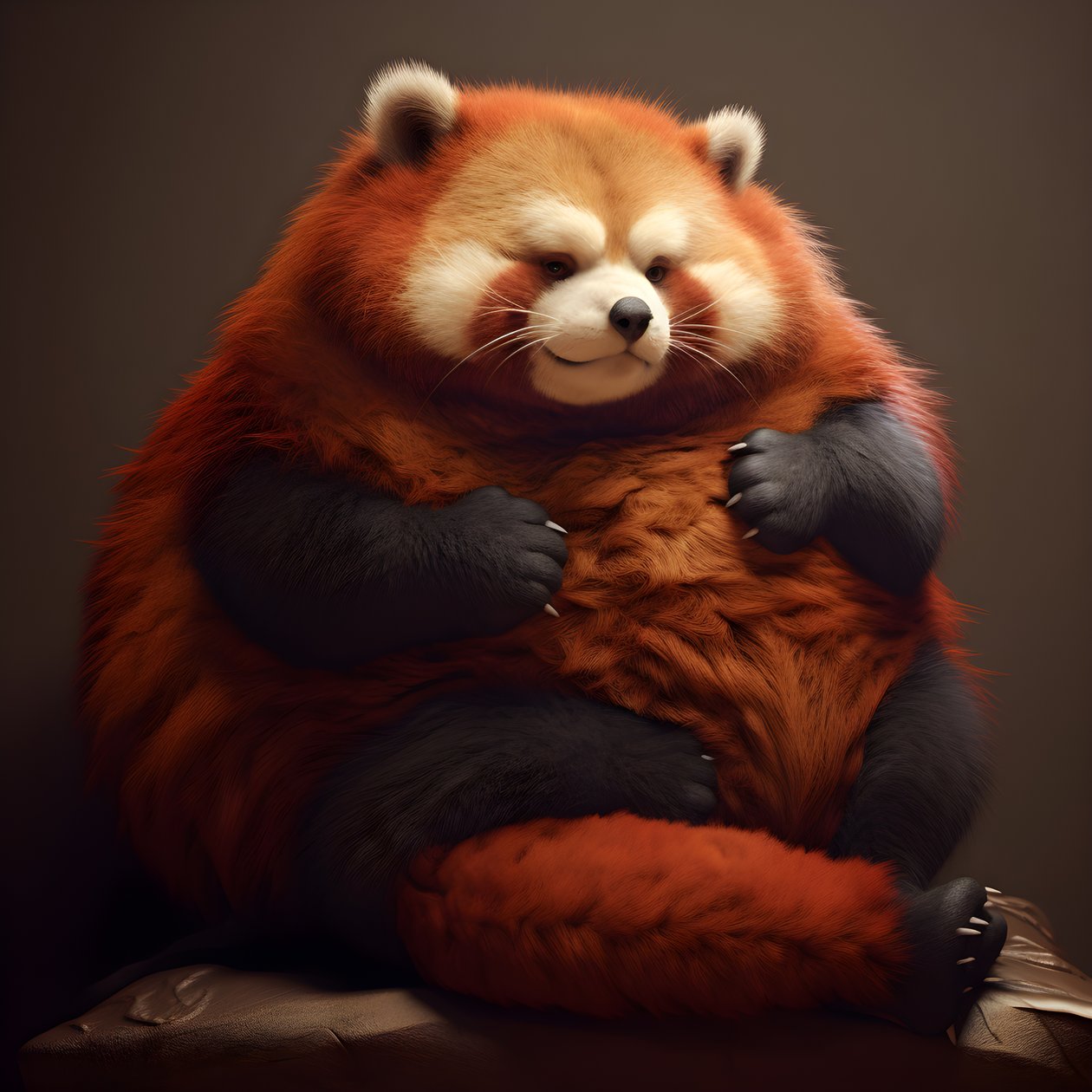 rød panda overvektig menneskebarn 1 av Kurt Heppke