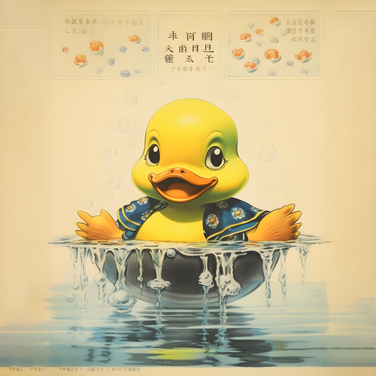trendy reklameplakat for gummiand - den gule 2 av Kurt Heppke