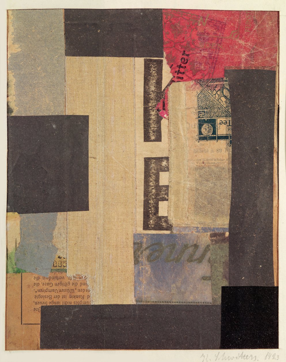 Collage, 1923 av Kurt Schwitters