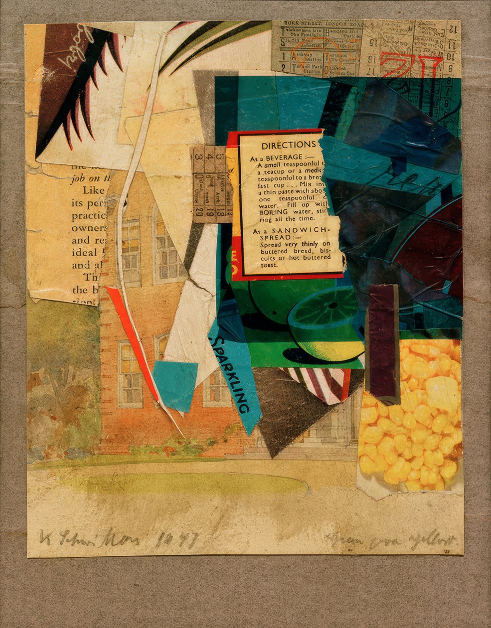 Grønn over gul av Kurt Schwitters