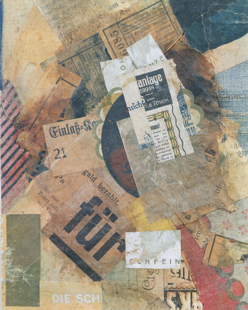 Merz 94 grønn flekk, 1920 av Kurt Schwitters