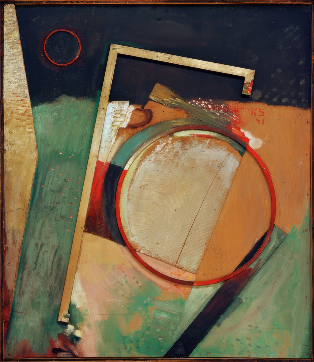 Uten tittel (bilde med ring og ramme) av Kurt Schwitters