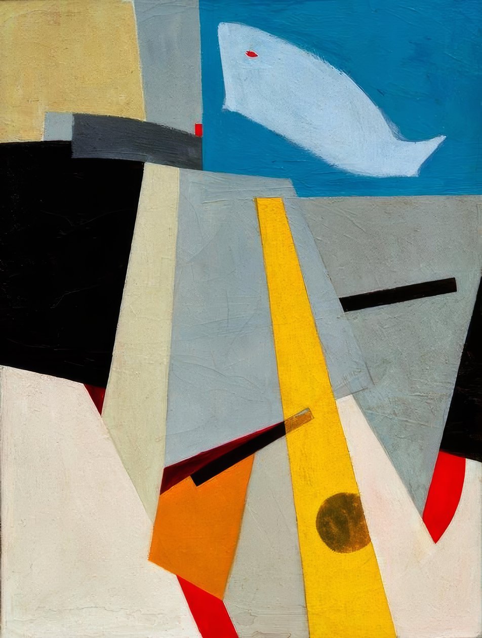 Uten tittel (bilde med hval) av Kurt Schwitters