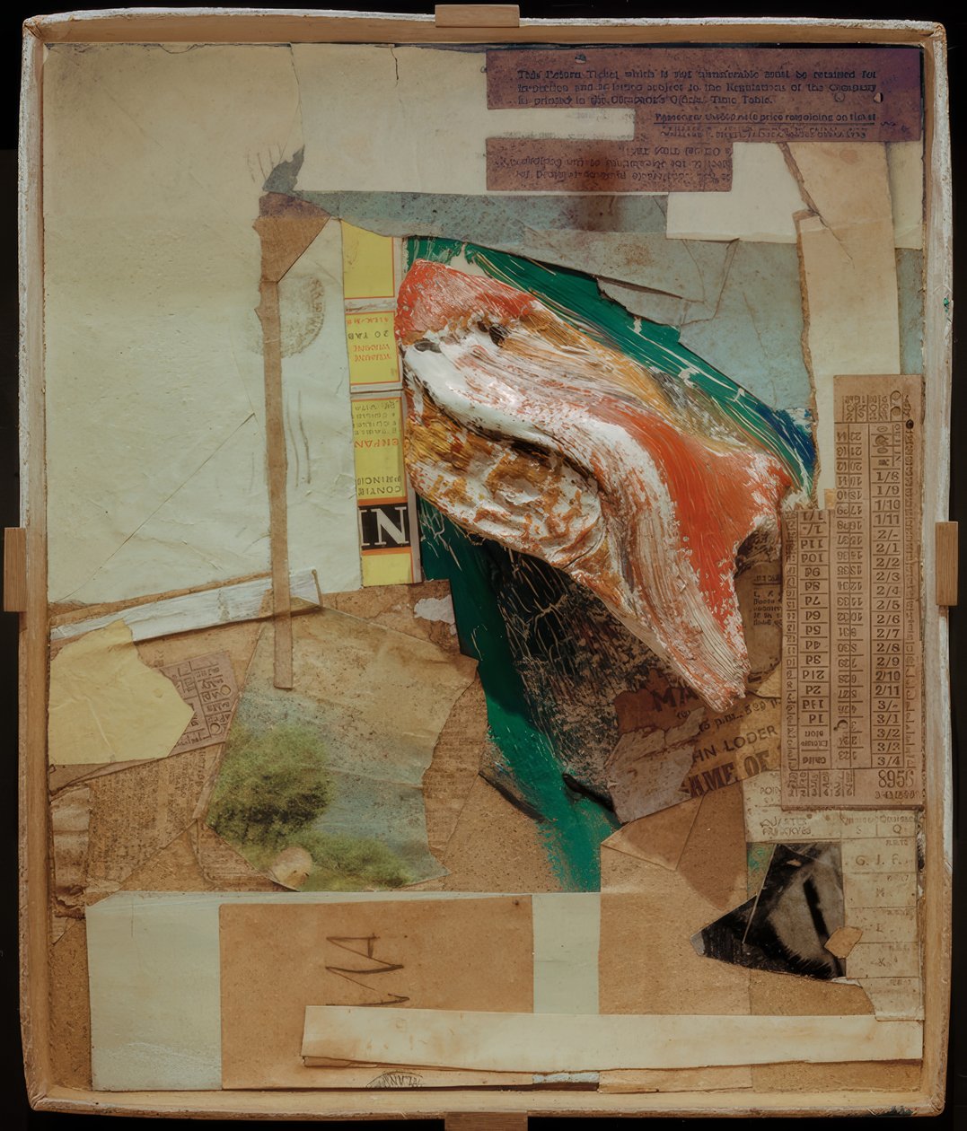 Uten tittel (bilde med rotved eller komposisjon med boks) av Kurt Schwitters