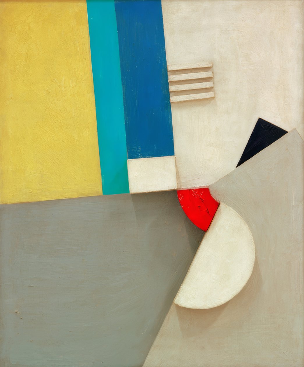 Relieff med rødt segment av Kurt Schwitters